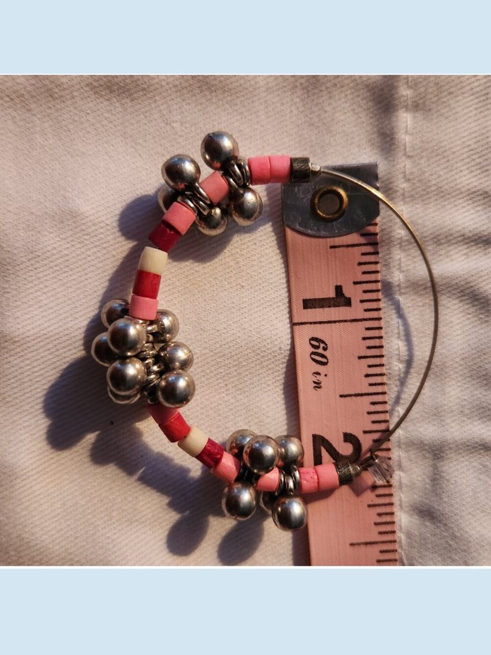 NWOT Isabel Marant Large Beaded Silver Hoop Earrings - Picture 3 of 4